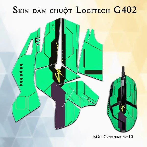 Skin dán chuột Logitech G402 mẫu Cyberpunk cyb10