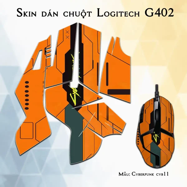 Skin dán chuột Logitech G402 mẫu Cyberpunk cyb11