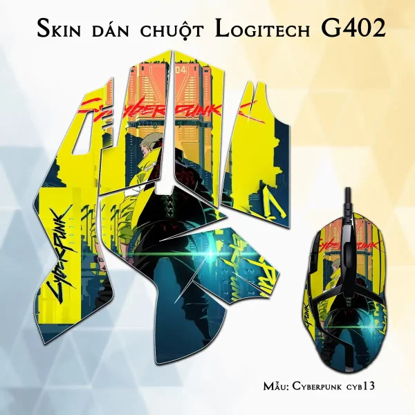 Skin dán chuột Logitech G402 mẫu Cyberpunk cyb13
