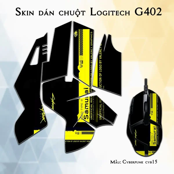 Skin dán chuột Logitech G402 mẫu Cyberpunk cyb15
