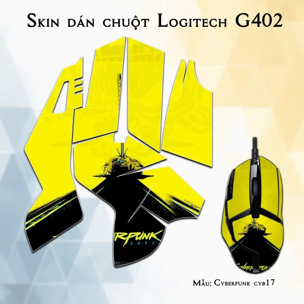 Skin dán chuột Logitech G402 mẫu Cyberpunk cyb17