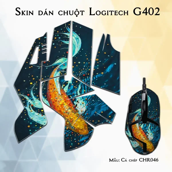 Skin dán chuột Logitech G402 mẫu Cá chép CHR046