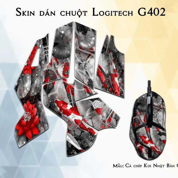 Skin dán chuột Logitech G402 mẫu Cá chép Koi Nhật Bản CHR018