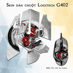 Skin dán chuột Logitech G402 mẫu Cá chép âm dương