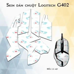 Skin dán chuột Logitech G402 mẫu cá mập