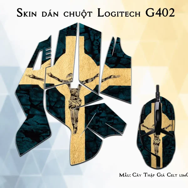 Skin dán chuột Logitech G402 mẫu Cây Thập Giá Celt lsm010