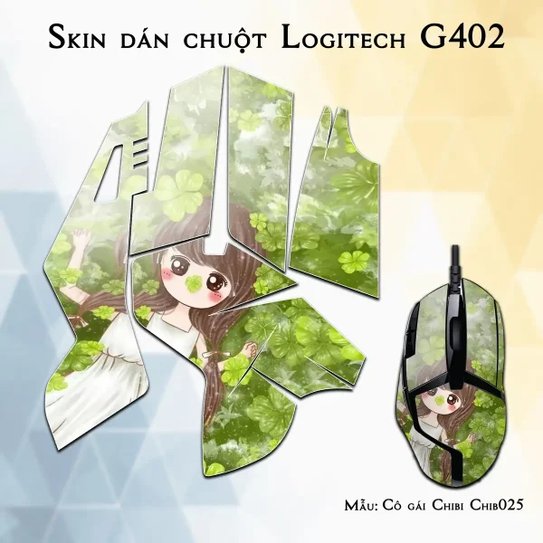 Skin dán chuột Logitech G402 mẫu Cô gái Chibi Chib025