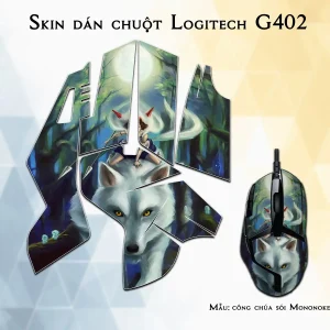 Skin dán chuột Logitech G402 mẫu công chúa sói Mononoke csm002