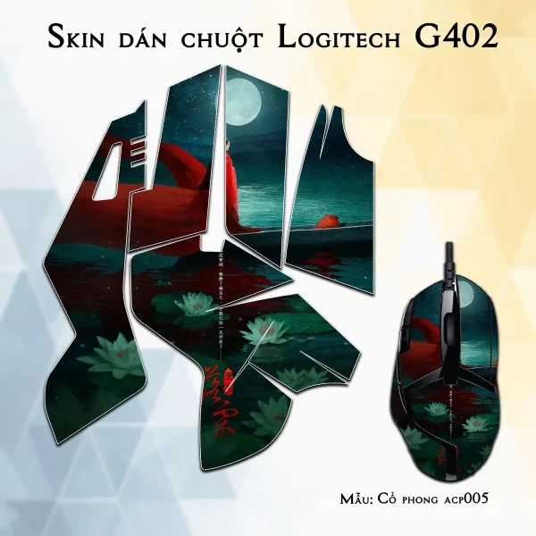 Skin dán chuột Logitech G402 mẫu Cổ phong acp005