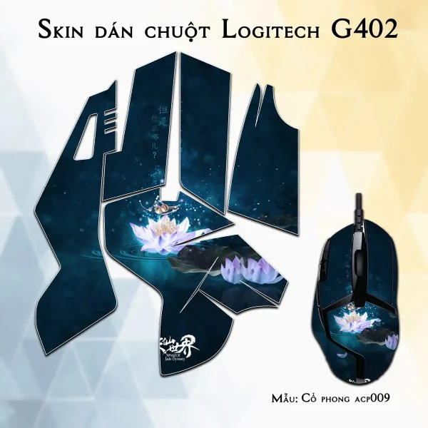 Skin dán chuột Logitech G402 mẫu Cổ phong acp009