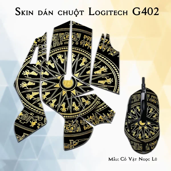 Skin dán chuột Logitech G402 mẫu Cổ Vật Ngọc Lũ