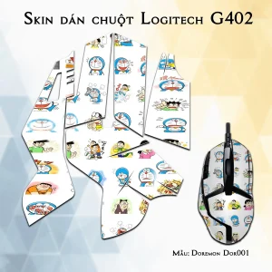 Skin dán chuột Logitech G402 mẫu Doremon Dor001