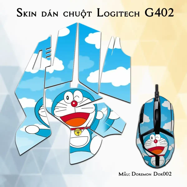Skin dán chuột Logitech G402 mẫu Doremon Dor002