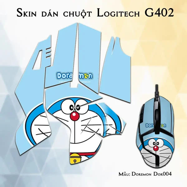 Skin dán chuột Logitech G402 mẫu Doremon Dor004