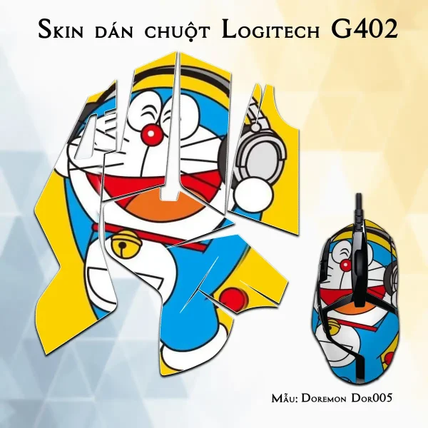 Skin dán chuột Logitech G402 mẫu Doremon Dor005
