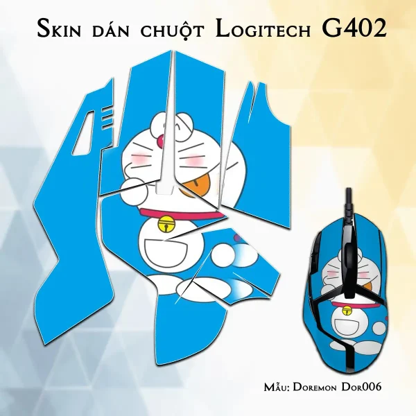 Skin dán chuột Logitech G402 mẫu Doremon Dor006