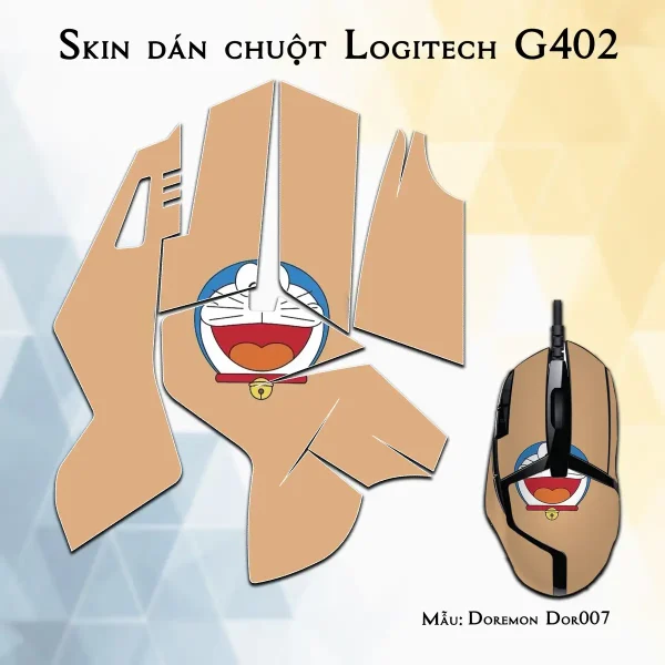 Skin dán chuột Logitech G402 mẫu Doremon Dor007