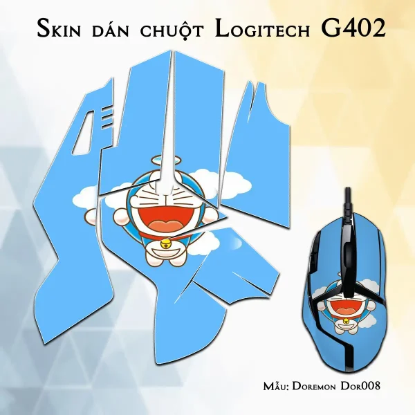 Skin dán chuột Logitech G402 mẫu Doremon Dor008