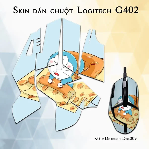 Skin dán chuột Logitech G402 mẫu Doremon Dor009
