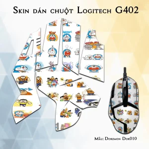 Skin dán chuột Logitech G402 mẫu Doremon Dor010