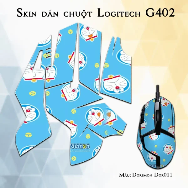Skin dán chuột Logitech G402 mẫu Doremon Dor011