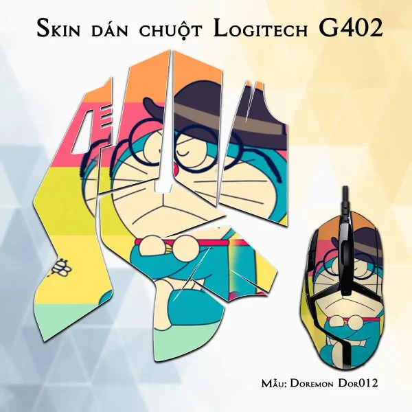 Skin dán chuột Logitech G402 mẫu Doremon Dor012