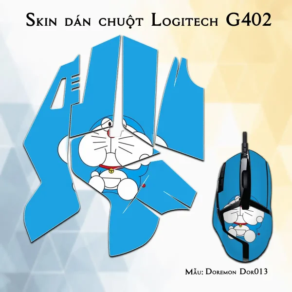 Skin dán chuột Logitech G402 mẫu Doremon Dor013