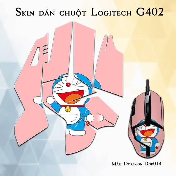 Skin dán chuột Logitech G402 mẫu Doremon Dor014