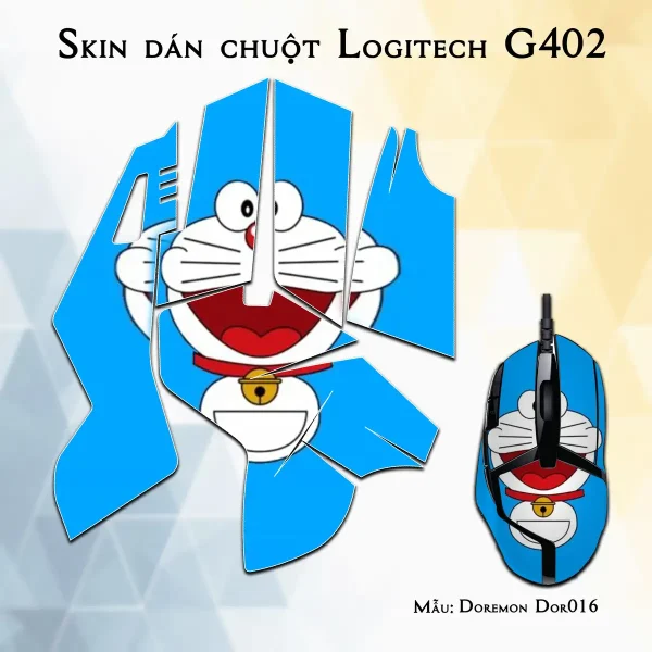 Skin dán chuột Logitech G402 mẫu Doremon Dor016