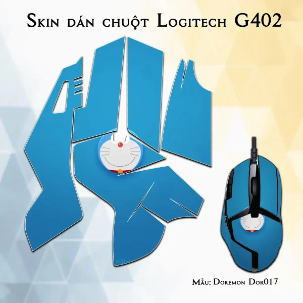 Skin dán chuột Logitech G402 mẫu Doremon Dor017