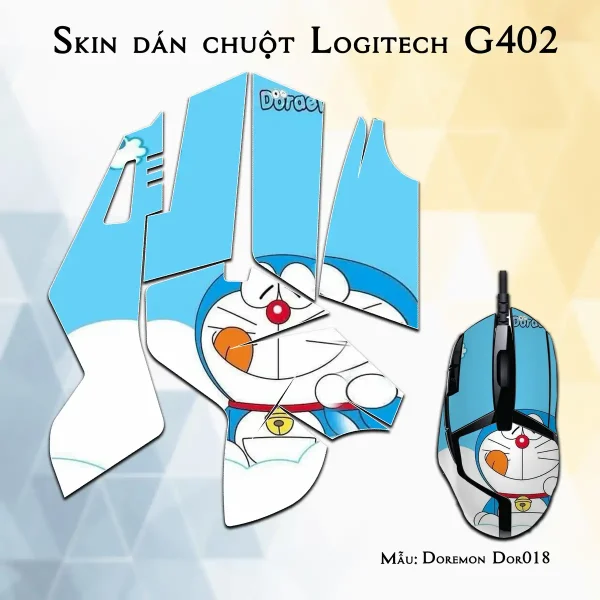 Skin dán chuột Logitech G402 mẫu Doremon Dor018