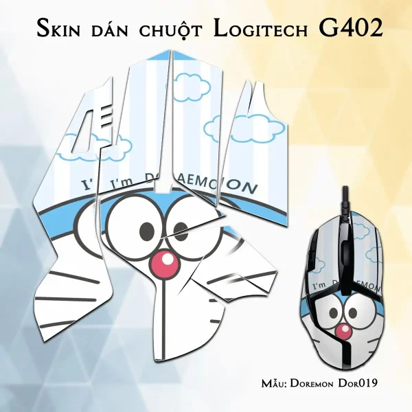 Skin dán chuột Logitech G402 mẫu Doremon Dor019