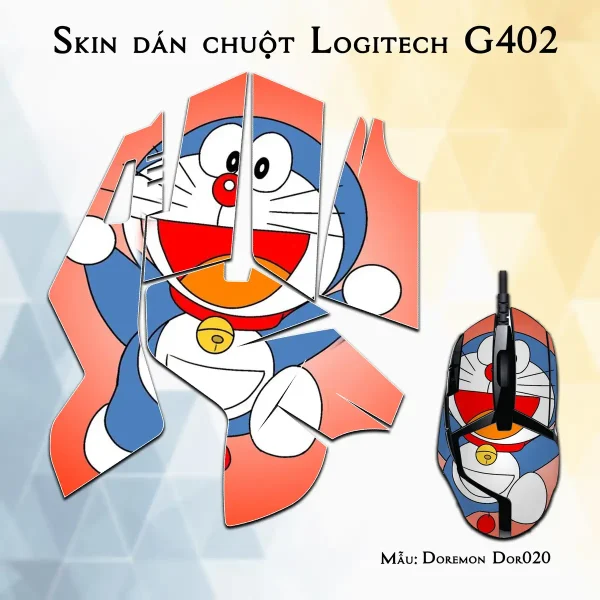 Skin dán chuột Logitech G402 mẫu Doremon Dor020