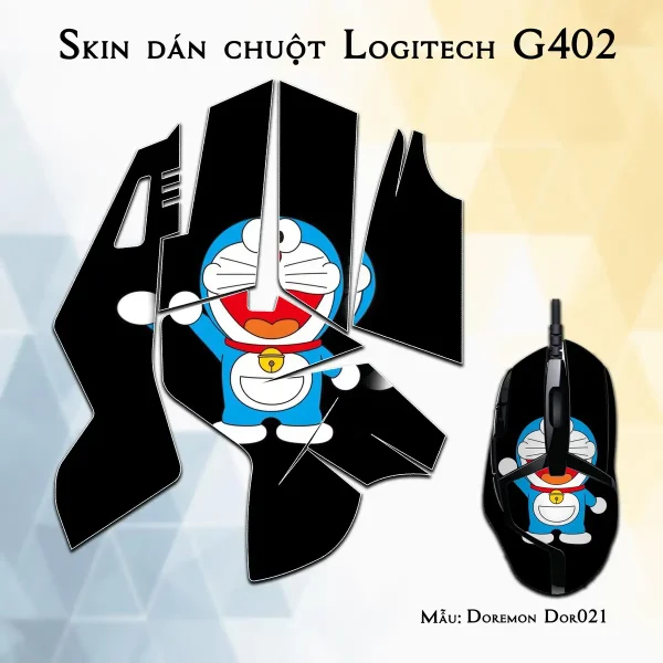 Skin dán chuột Logitech G402 mẫu Doremon Dor021