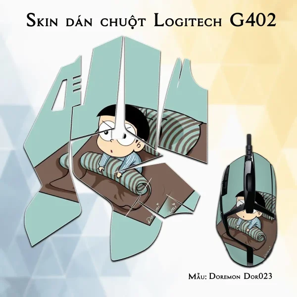 Skin dán chuột Logitech G402 mẫu Doremon Dor023