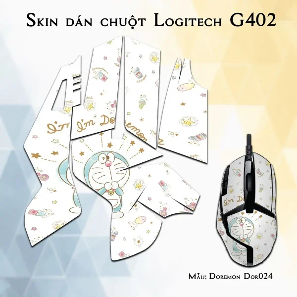 Skin dán chuột Logitech G402 mẫu Doremon Dor024
