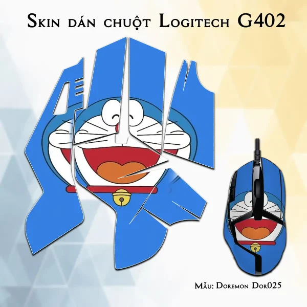 Skin dán chuột Logitech G402 mẫu Doremon Dor025