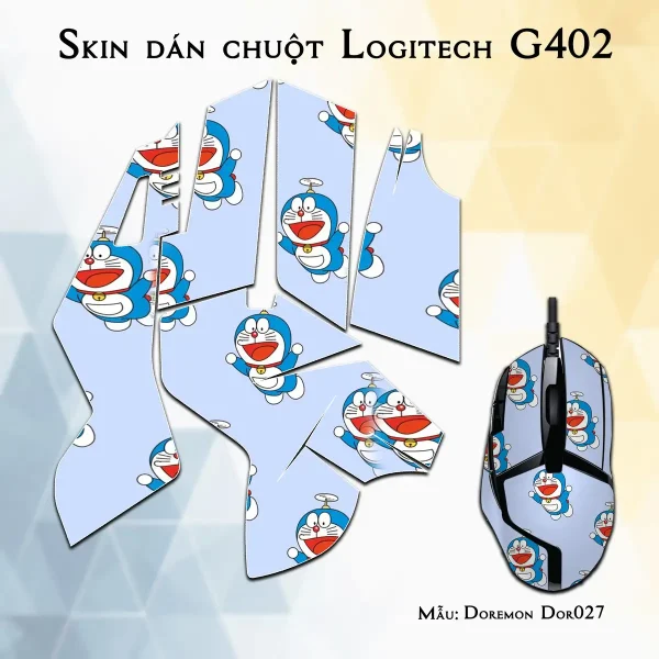 Skin dán chuột Logitech G402 mẫu Doremon Dor027