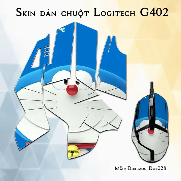 Skin dán chuột Logitech G402 mẫu Doremon Dor028
