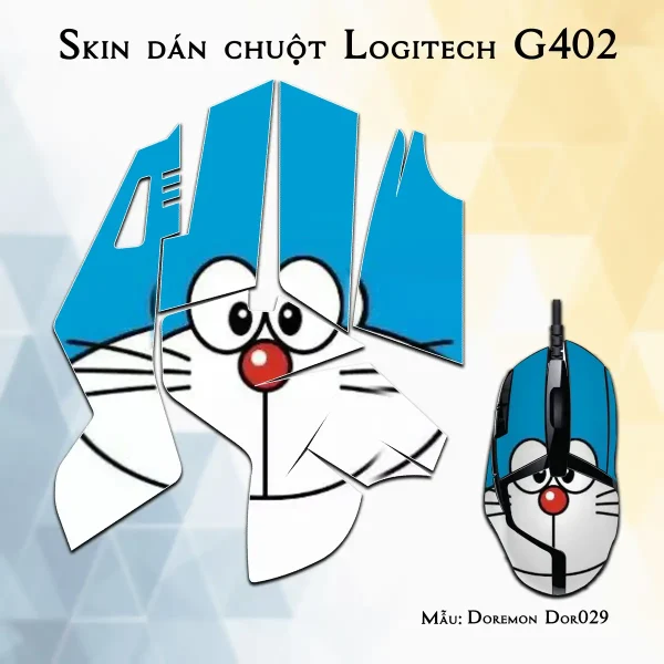 Skin dán chuột Logitech G402 mẫu Doremon Dor029