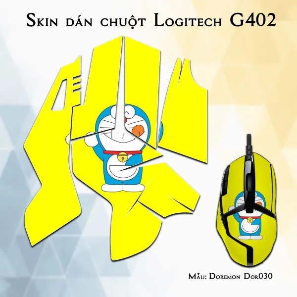 Skin dán chuột Logitech G402 mẫu Doremon Dor030