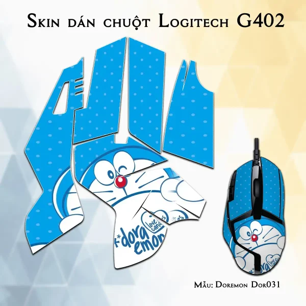 Skin dán chuột Logitech G402 mẫu Doremon Dor031