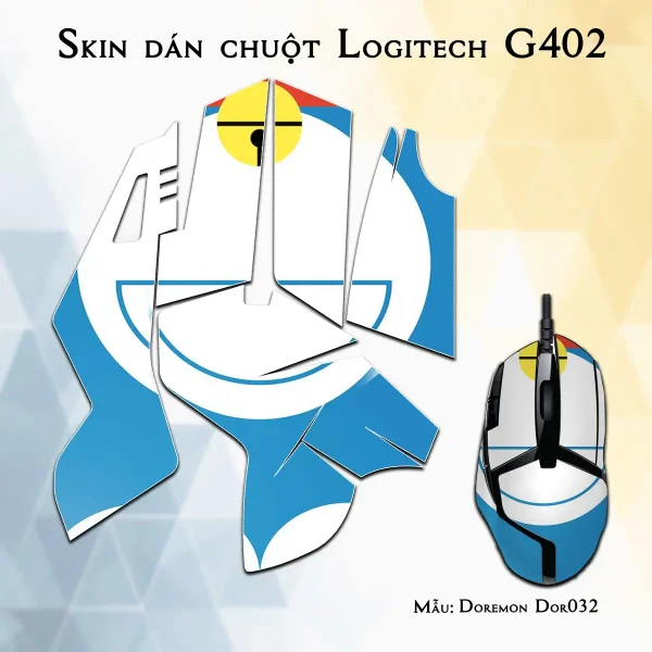 Skin dán chuột Logitech G402 mẫu Doremon Dor032