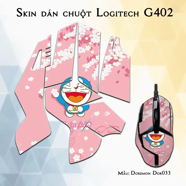 Skin dán chuột Logitech G402 mẫu Doremon Dor033