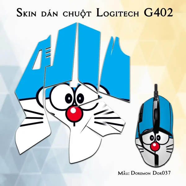 Skin dán chuột Logitech G402 mẫu Doremon Dor037