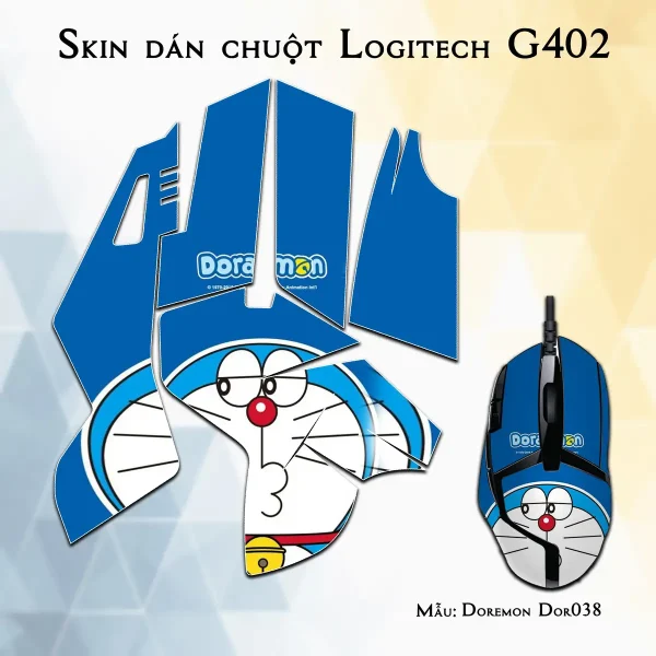Skin dán chuột Logitech G402 mẫu Doremon Dor038