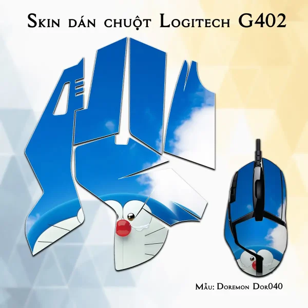 Skin dán chuột Logitech G402 mẫu Doremon Dor040