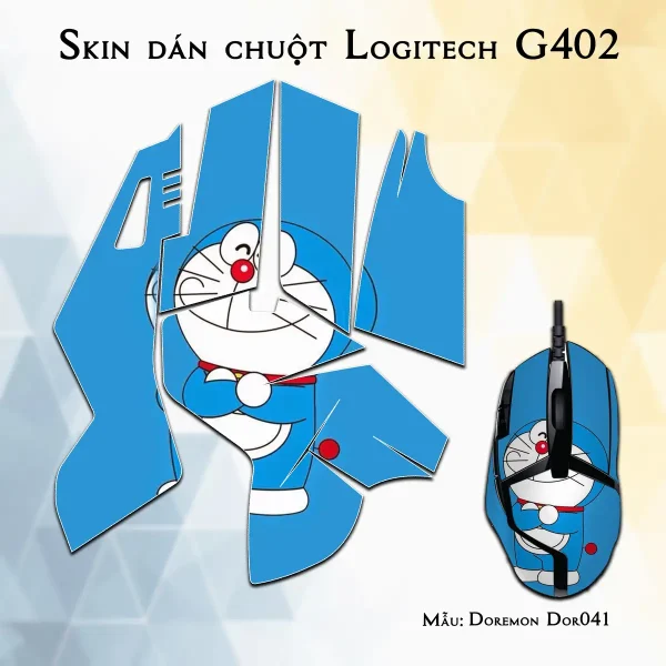 Skin dán chuột Logitech G402 mẫu Doremon Dor041