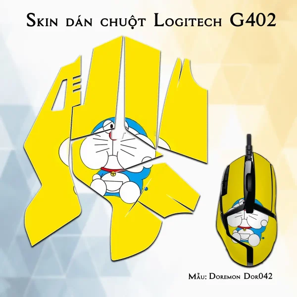 Skin dán chuột Logitech G402 mẫu Doremon Dor042