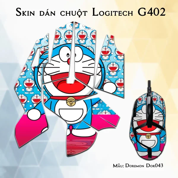 Skin dán chuột Logitech G402 mẫu Doremon Dor043